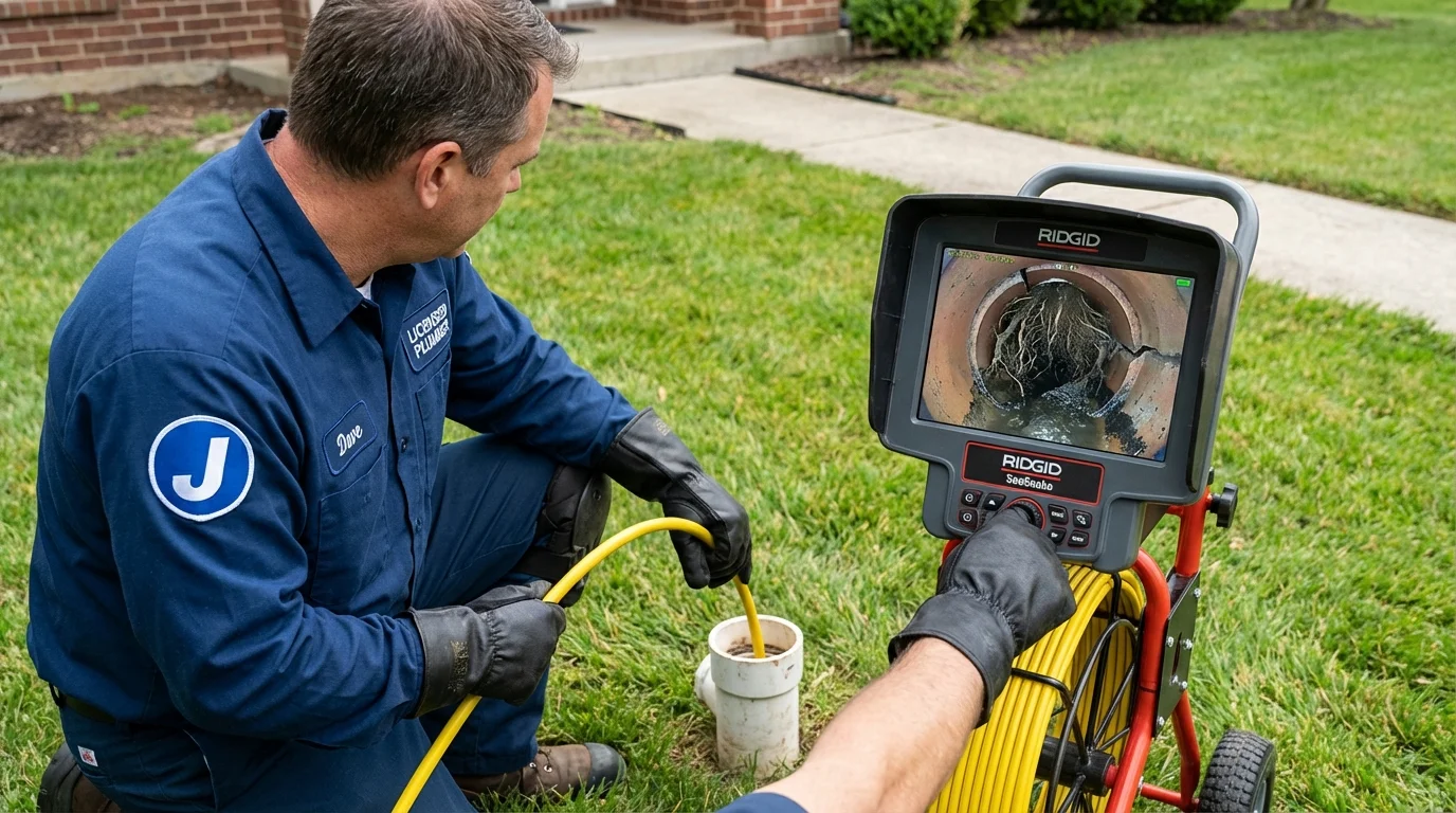Sewer camera inspection being performed by Johns Plumbing LLC in Brookwood