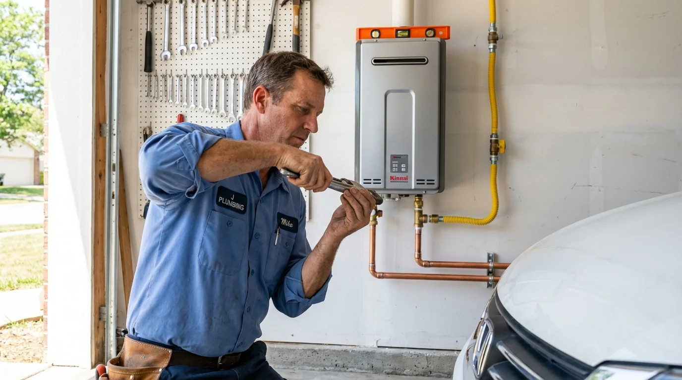 Tankless water heater installation by a Johns Plumbing LLC plumber in Brookwood